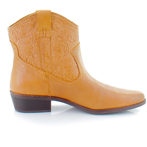 NWOT Lucky Brand Hadrya Women's Western Booties Latte Size 7 1/2 M - Picture 3 of 7